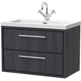 Hudson Reed Lille 800mm Wall Hung 2 Drawer Vanity Unit & Basin Graphite Grey LIL2226L