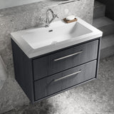 Hudson Reed Lille 800mm Wall Hung 2 Drawer Vanity Unit & Basin Graphite Grey LIL2226L LS