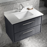 Hudson Reed Lille 800mm Wall Hung 2 Drawer Vanity Unit & Basin Graphite Grey LIL2226WS1 LS