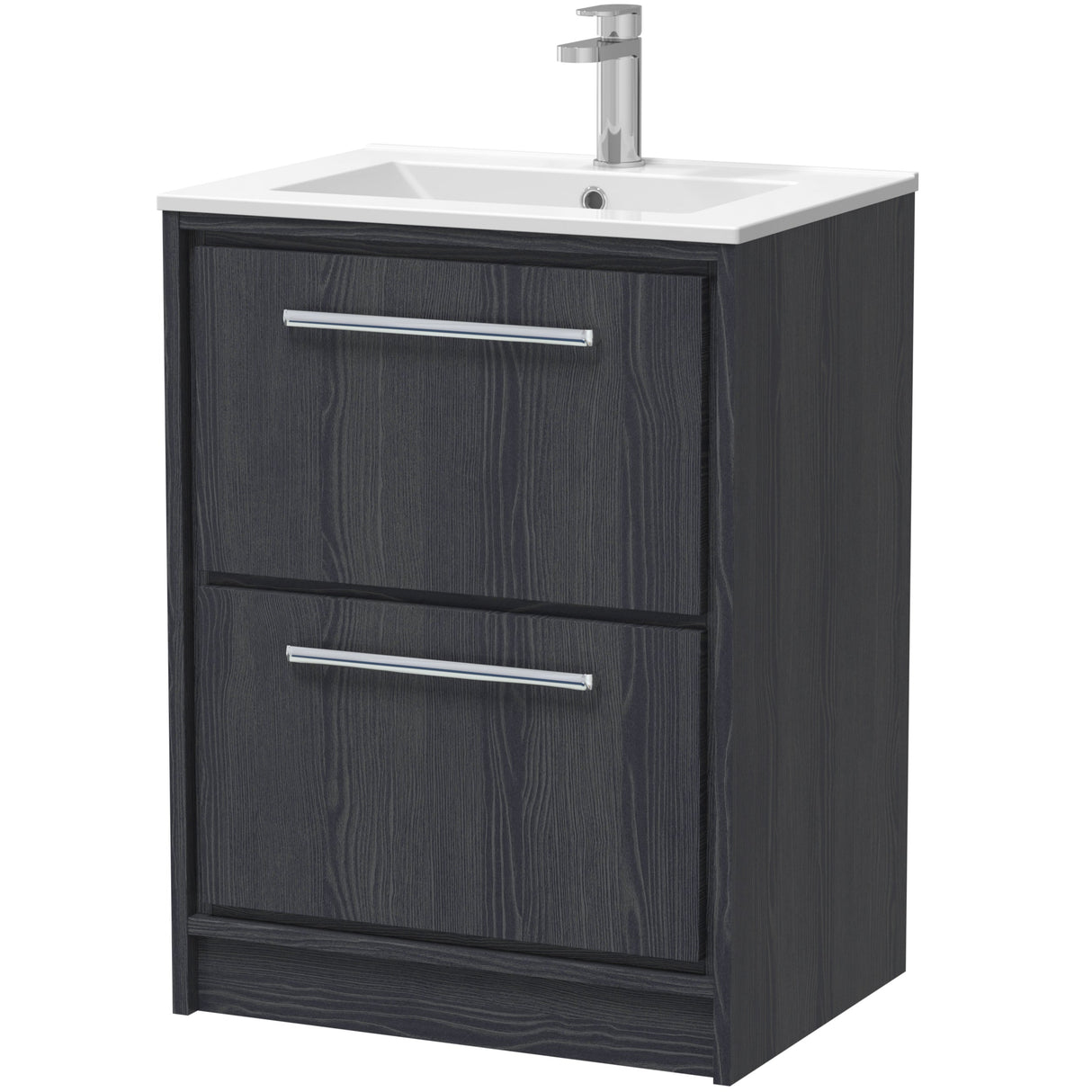 Hudson Reed Lille 600mm Freestanding 2 Drawer Vanity Unit & Basin Graphite Grey LIL2233C