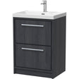 Hudson Reed Lille 600mm Freestanding 2 Drawer Vanity Unit & Basin Graphite Grey LIL2233E