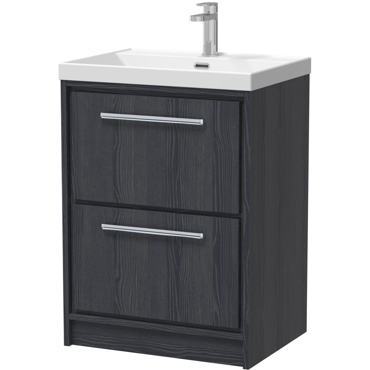 Hudson Reed Lille 600mm Freestanding 2 Drawer Vanity Unit & Basin Graphite Grey LIL2233E
