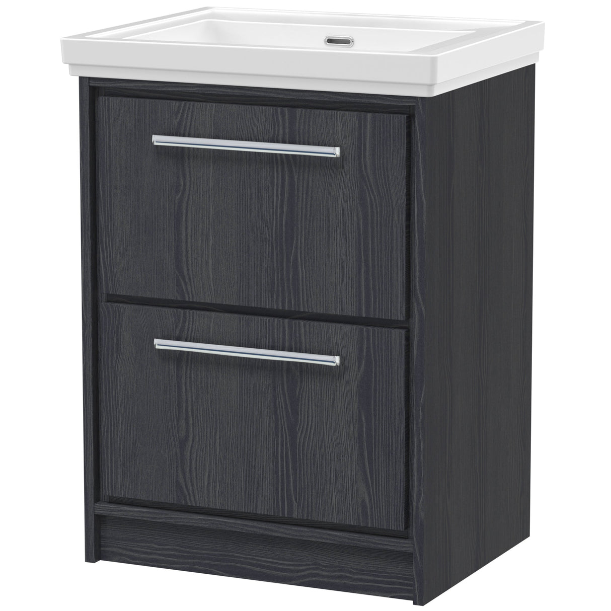 Hudson Reed Lille 600mm Freestanding 2 Drawer Vanity Unit & Basin Graphite Grey LIL2233H