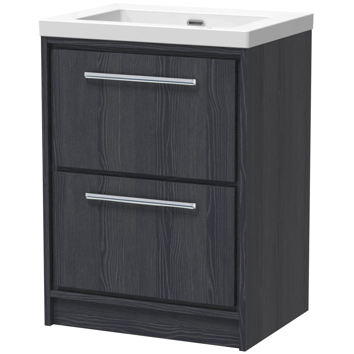 Hudson Reed Lille 600mm Freestanding 2 Drawer Vanity Unit & Basin Graphite Grey LIL2233K