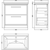 Hudson Reed Lille 800mm Freestanding 2 Drawer Vanity Unit & Basin Graphite Grey LIL2235A LD