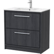 Hudson Reed Lille 800mm Freestanding 2 Drawer Vanity Unit & Basin Graphite Grey LIL2235C
