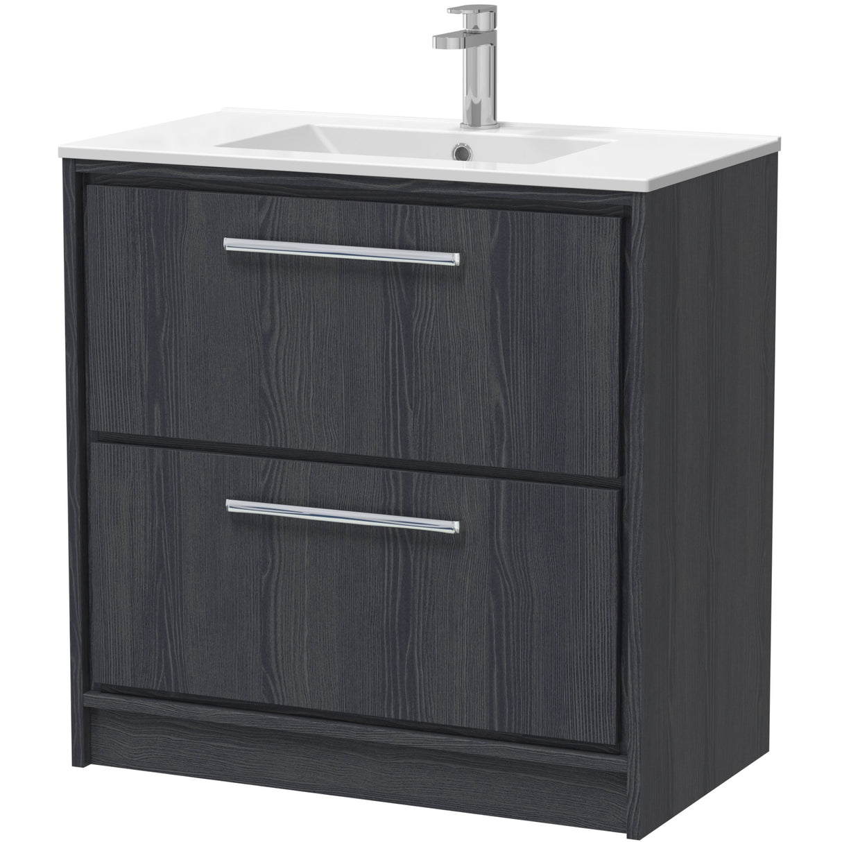 Hudson Reed Lille 800mm Freestanding 2 Drawer Vanity Unit & Basin Graphite Grey LIL2235C