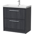 Hudson Reed Lille 800mm Freestanding 2 Drawer Vanity Unit & Basin Graphite Grey LIL2235E