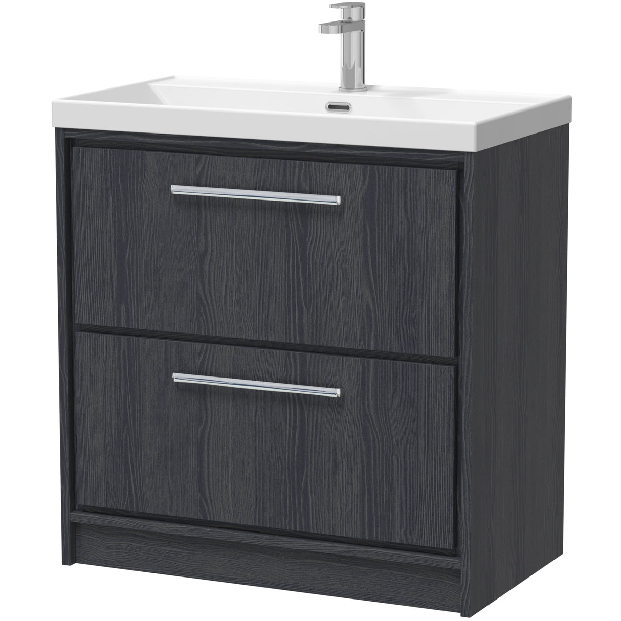 Hudson Reed Lille 800mm Freestanding 2 Drawer Vanity Unit & Basin Graphite Grey LIL2235E