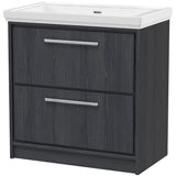 Hudson Reed Lille 800mm Freestanding 2 Drawer Vanity Unit & Basin Graphite Grey LIL2235H