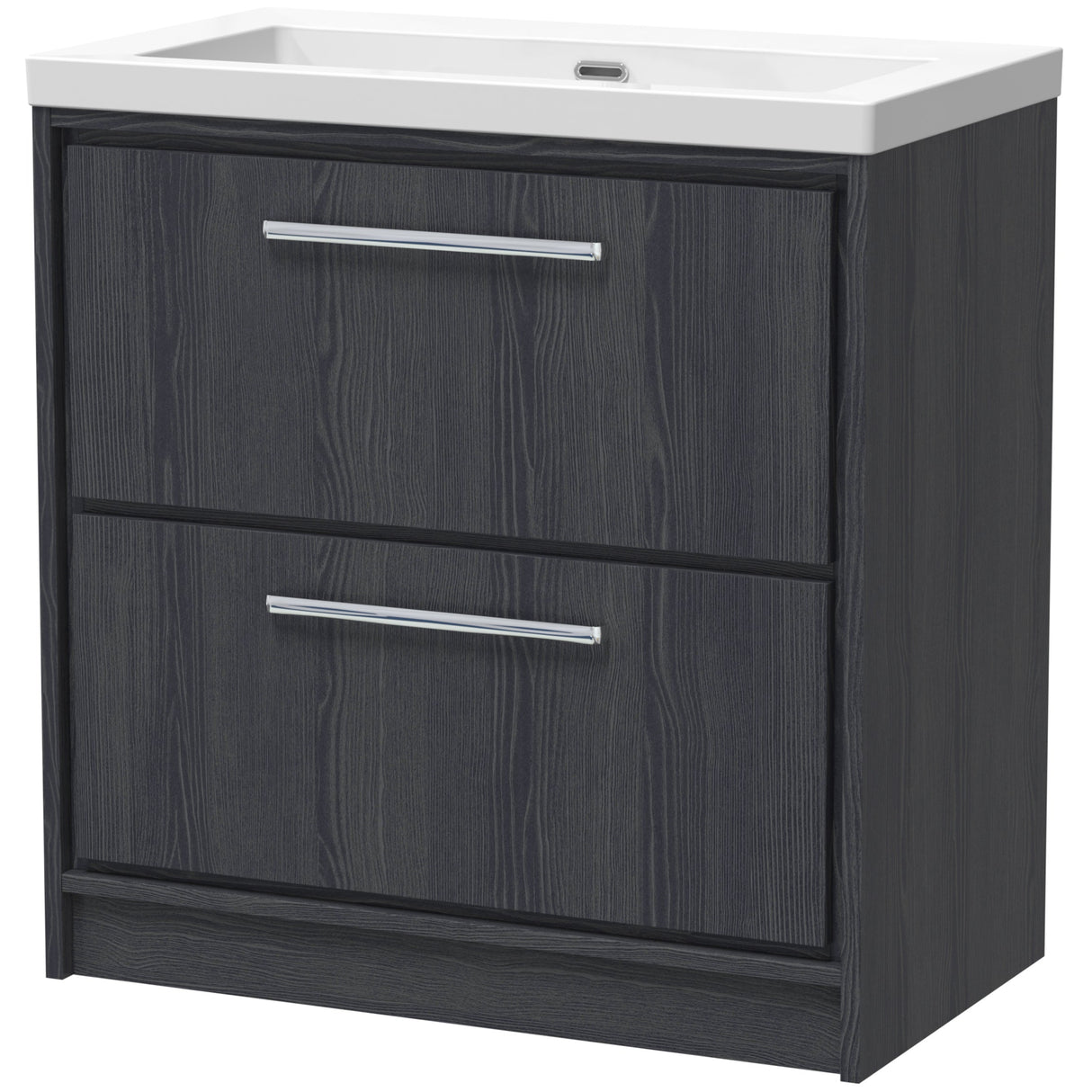 Hudson Reed Lille 800mm Freestanding 2 Drawer Vanity Unit & Basin Graphite Grey LIL2235K