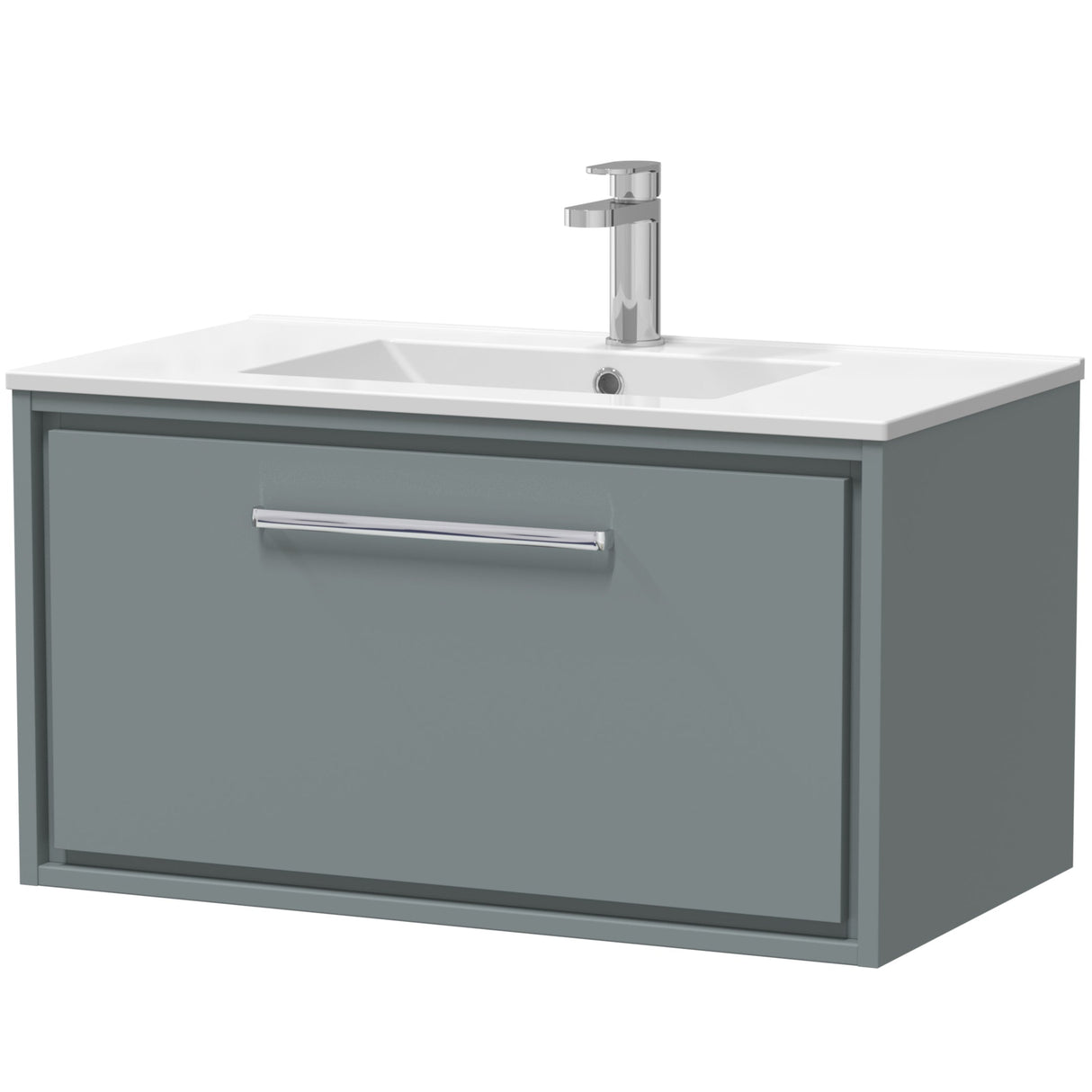 Hudson Reed Lille 800mm Wall Hung 1 Drawer Vanity Unit & Basin Coastal Grey LIL2325C