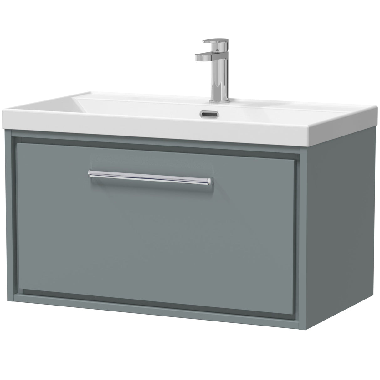 Hudson Reed Lille 800mm Wall Hung 1 Drawer Vanity Unit & Basin Coastal Grey LIL2325E