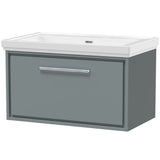 Hudson Reed Lille 800mm Wall Hung 1 Drawer Vanity Unit & Basin Coastal Grey LIL2325H