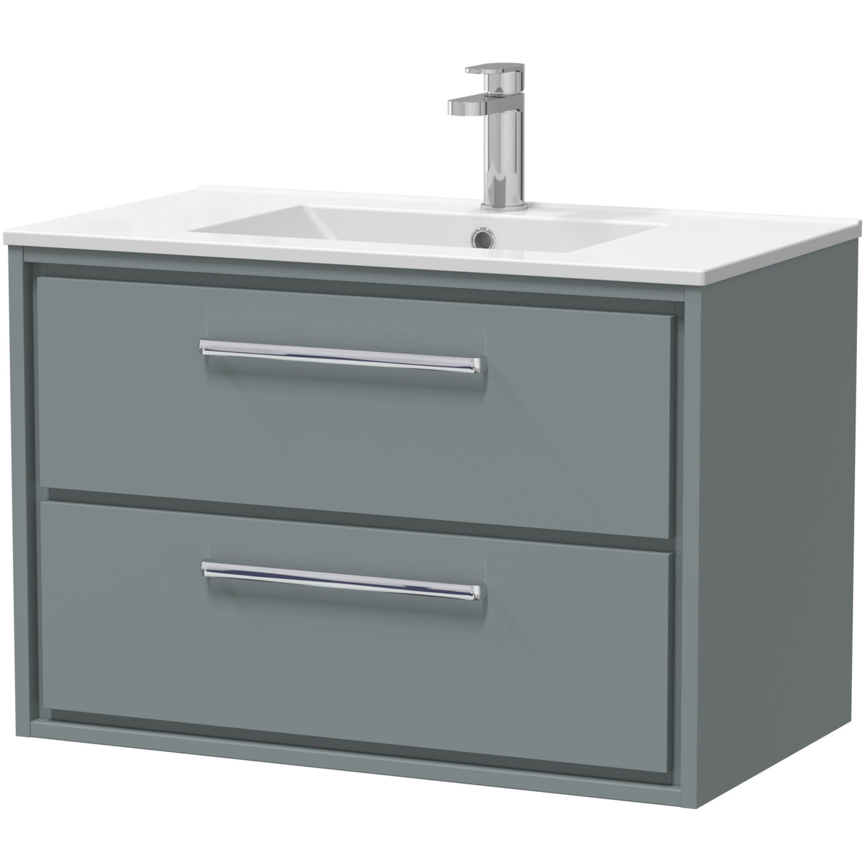Hudson Reed Lille 800mm Wall Hung 2 Drawer Vanity Unit & Basin Coastal Grey LIL2326C