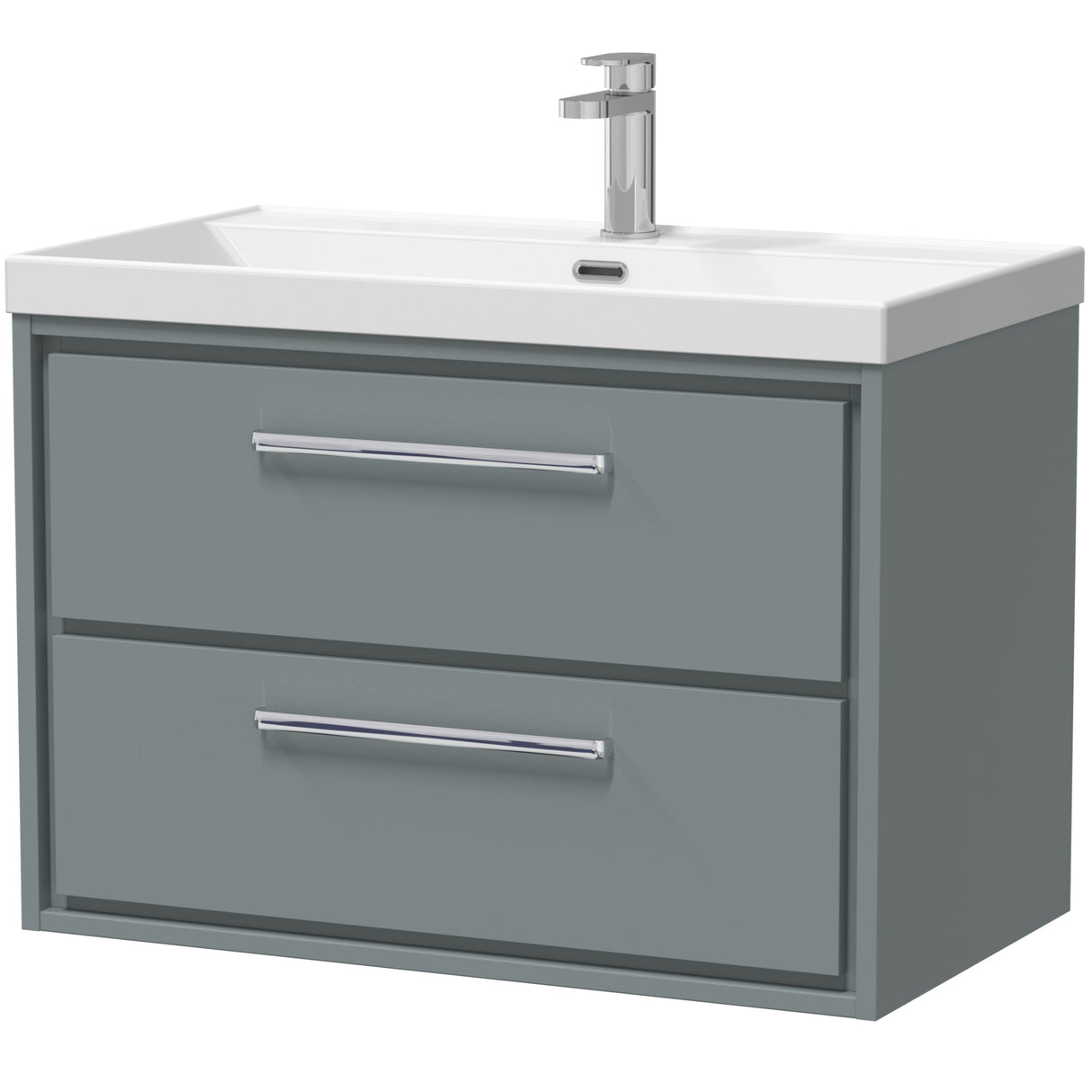 Hudson Reed Lille 800mm Wall Hung 2 Drawer Vanity Unit & Basin Coastal Grey LIL2326E