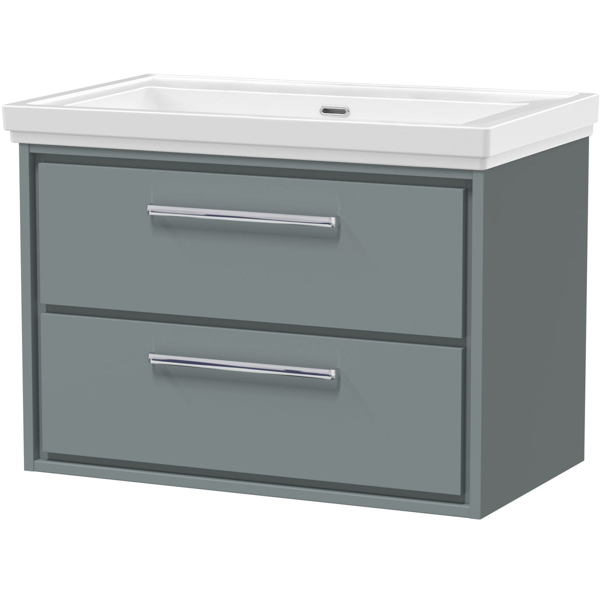 Hudson Reed Lille 800mm Wall Hung 2 Drawer Vanity Unit & Basin Coastal Grey LIL2326H
