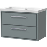 Hudson Reed Lille 800mm Wall Hung 2 Drawer Vanity Unit & Basin Coastal Grey LIL2326K
