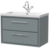 Hudson Reed Lille 800mm Wall Hung 2 Drawer Vanity Unit & Basin Coastal Grey LIL2326L