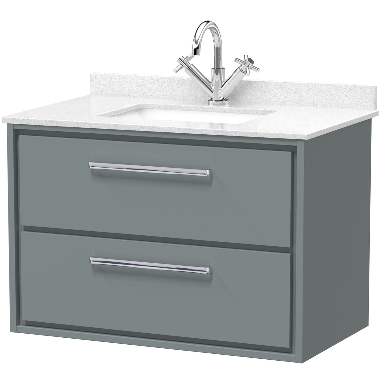 Hudson Reed Lille 800mm Wall Hung 2 Drawer Vanity Unit & Basin Coastal Grey LIL2326WS1