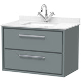 Hudson Reed Lille 800mm Wall Hung 2 Drawer Vanity Unit & Basin Coastal Grey LIL2326WS1