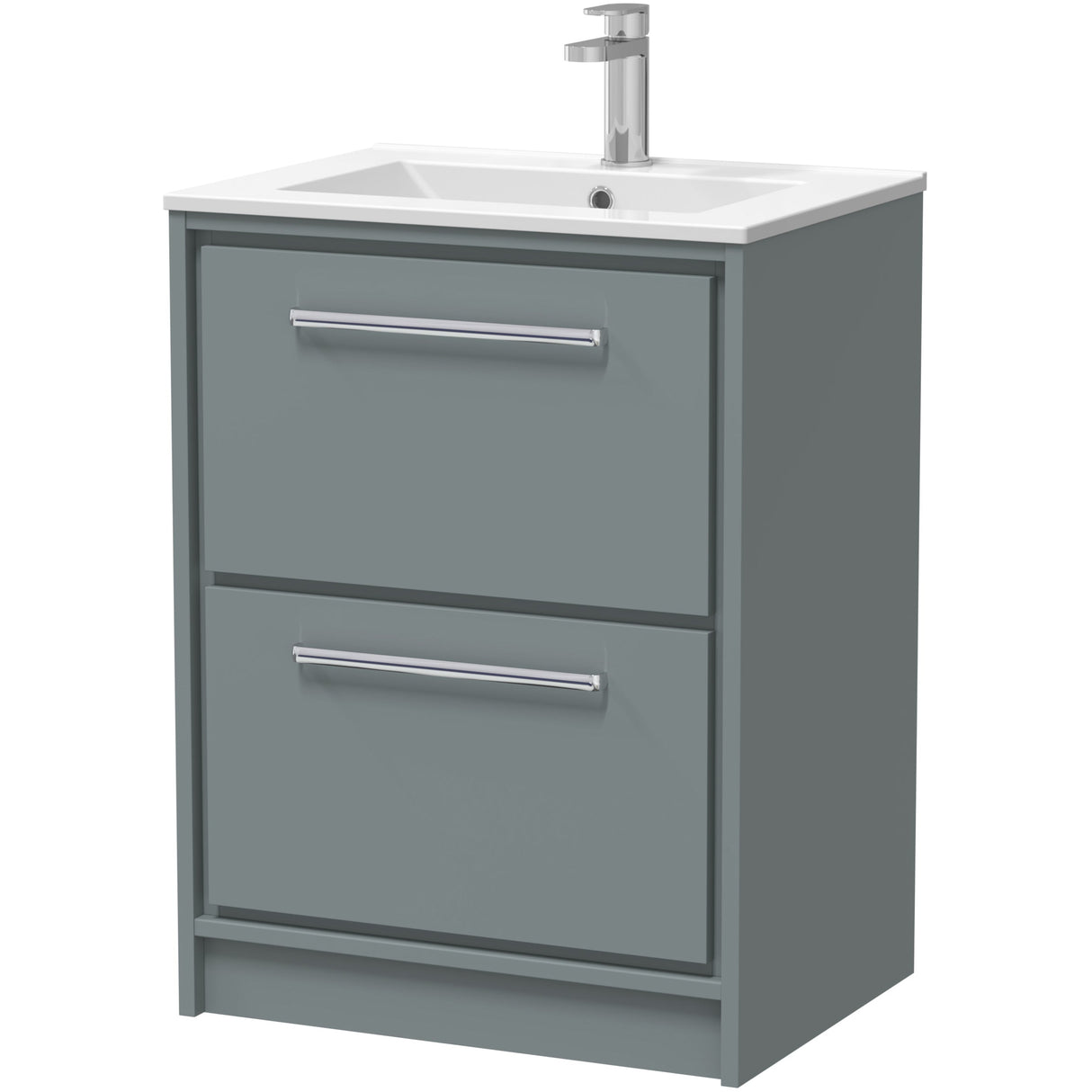 Hudson Reed Lille 600mm Freestanding 2 Drawer Vanity Unit & Basin Coastal Grey LIL2333C