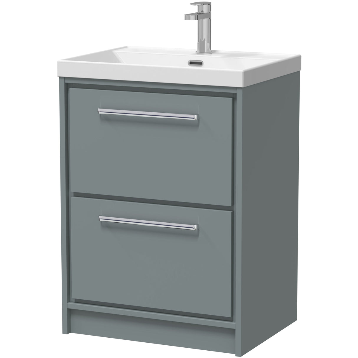 Hudson Reed Lille 600mm Freestanding 2 Drawer Vanity Unit & Basin Coastal Grey LIL2333E