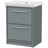Hudson Reed Lille 600mm Freestanding 2 Drawer Vanity Unit & Basin Coastal Grey LIL2333H