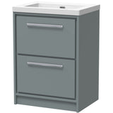Hudson Reed Lille 600mm Freestanding 2 Drawer Vanity Unit & Basin Coastal Grey LIL2333K