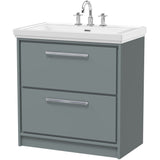 Hudson Reed Lille 800mm Freestanding 2 Drawer Vanity Unit & Basin Coastal Grey LIL2335B