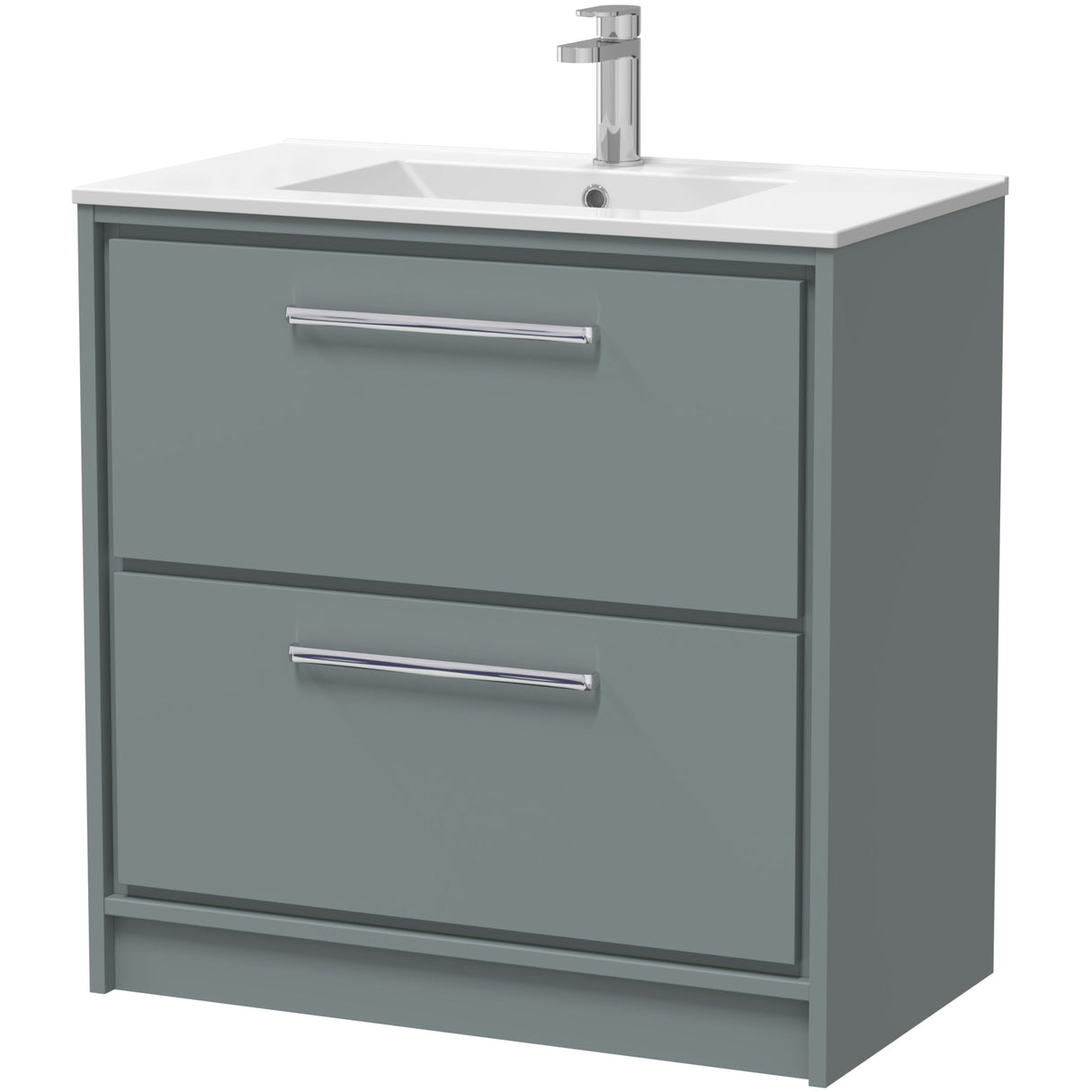 Hudson Reed Lille 800mm Freestanding 2 Drawer Vanity Unit & Basin Coastal Grey LIL2335C