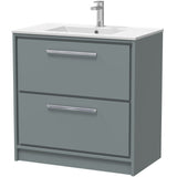 Hudson Reed Lille 800mm Freestanding 2 Drawer Vanity Unit & Basin Coastal Grey LIL2335C