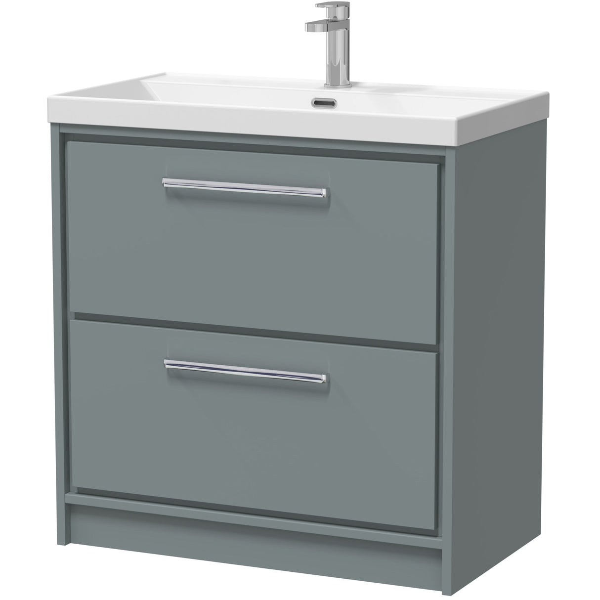 Hudson Reed Lille 800mm Freestanding 2 Drawer Vanity Unit & Basin Coastal Grey LIL2335E