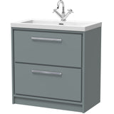 Hudson Reed Lille 800mm Freestanding 2 Drawer Vanity Unit & Basin Coastal Grey LIL2335M