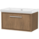 Hudson Reed Lille 800mm Wall Hung 1 Drawer Vanity Unit & Basin Antique Oak LIL2725H