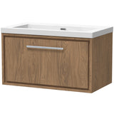 Hudson Reed Lille 800mm Wall Hung 1 Drawer Vanity Unit & Basin Antique Oak LIL2725K