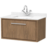 Hudson Reed Lille 800mm Wall Hung 1 Drawer Vanity Unit & Basin Antique Oak LIL2725WS1