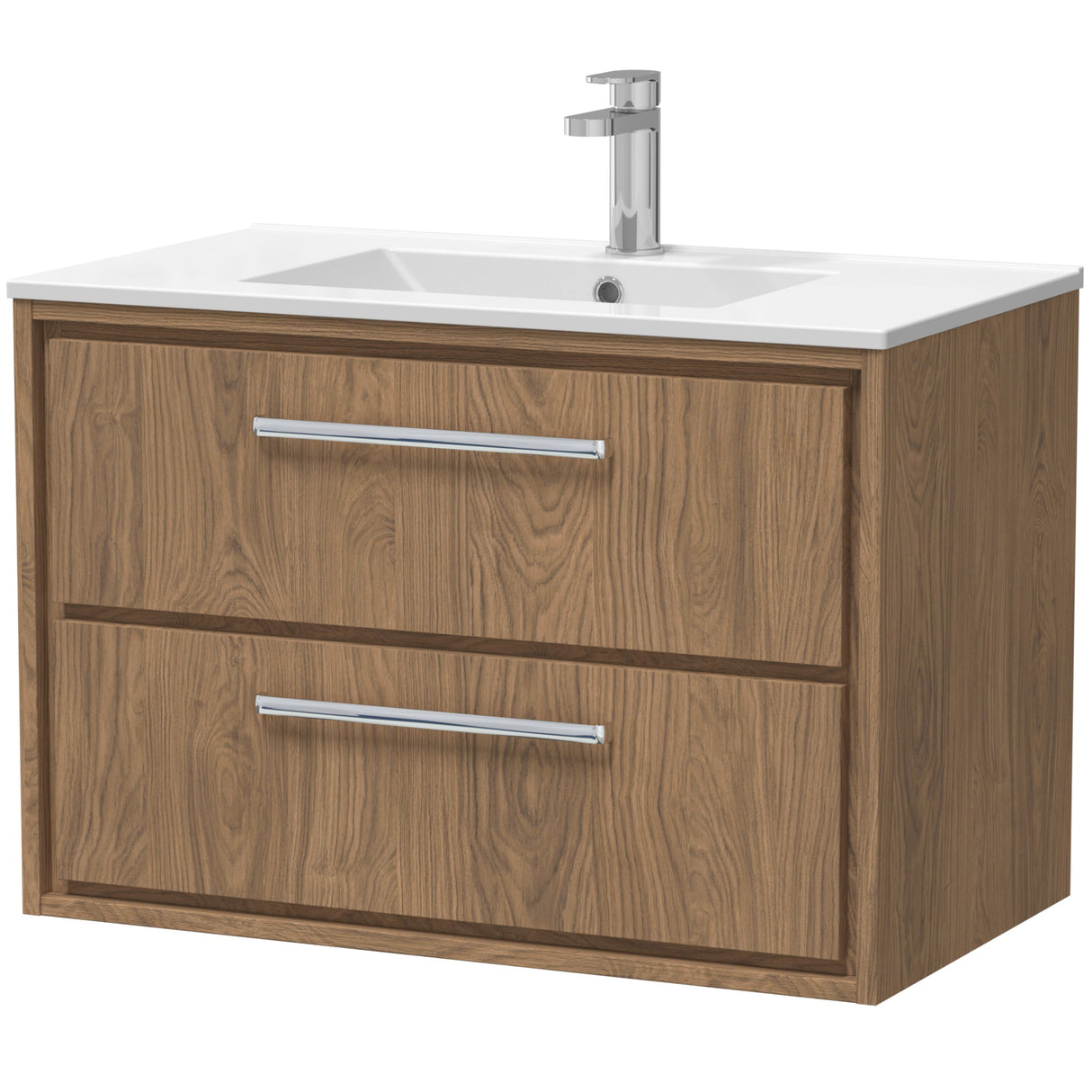Hudson Reed Lille 800mm Wall Hung 2 Drawer Vanity Unit & Basin Antique Oak LIL2726C