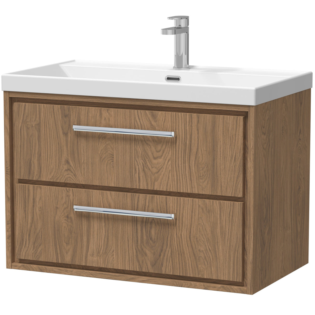 Hudson Reed Lille 800mm Wall Hung 2 Drawer Vanity Unit & Basin Antique Oak LIL2726E