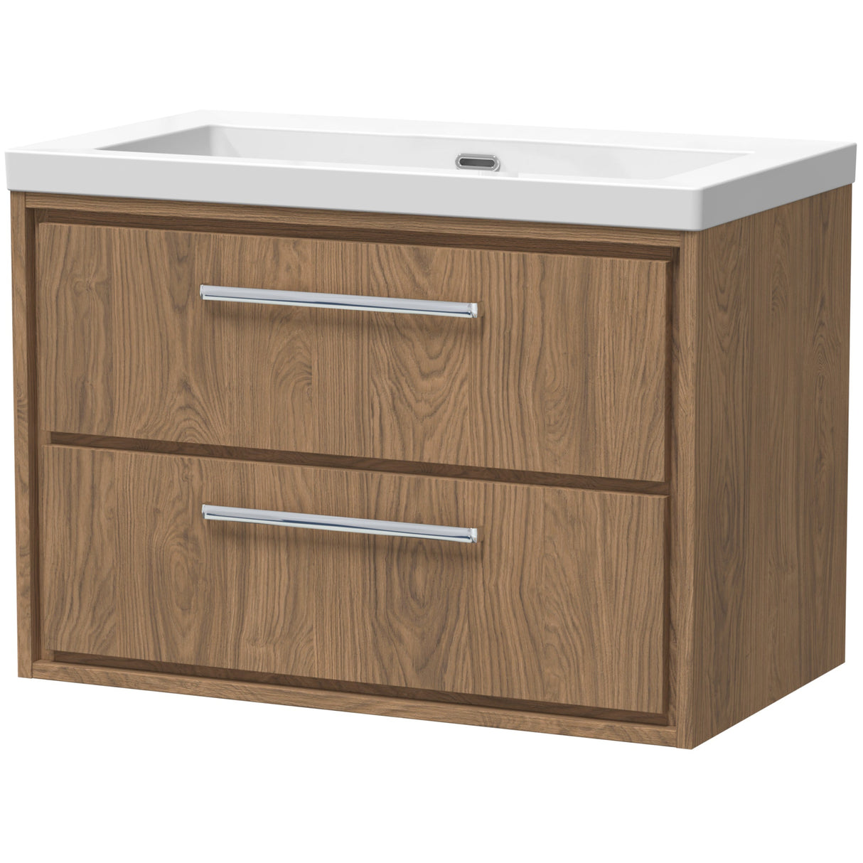 Hudson Reed Lille 800mm Wall Hung 2 Drawer Vanity Unit & Basin Antique Oak LIL2726K