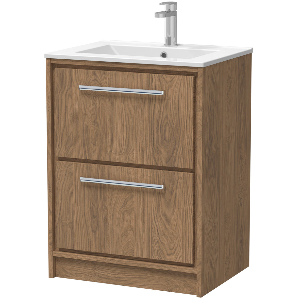 Hudson Reed Lille 600mm Freestanding 2 Drawer Vanity Unit & Basin Antique Oak LIL2733C