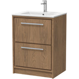 Hudson Reed Lille 600mm Freestanding 2 Drawer Vanity Unit & Basin Antique Oak LIL2733C