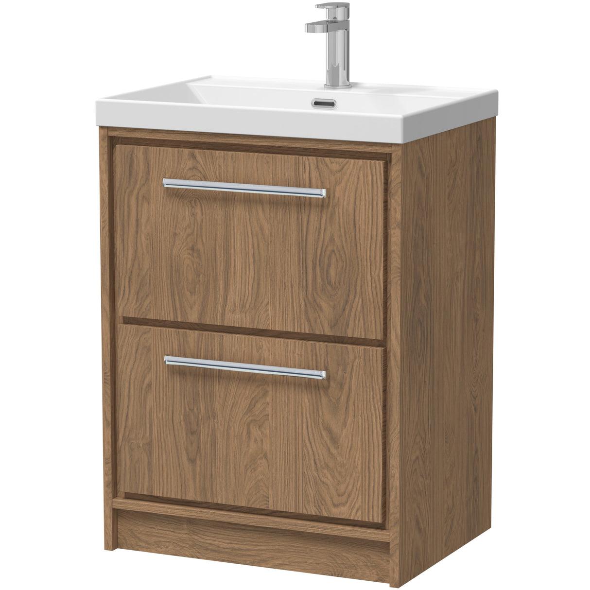 Hudson Reed Lille 600mm Freestanding 2 Drawer Vanity Unit & Basin Antique Oak LIL2733E