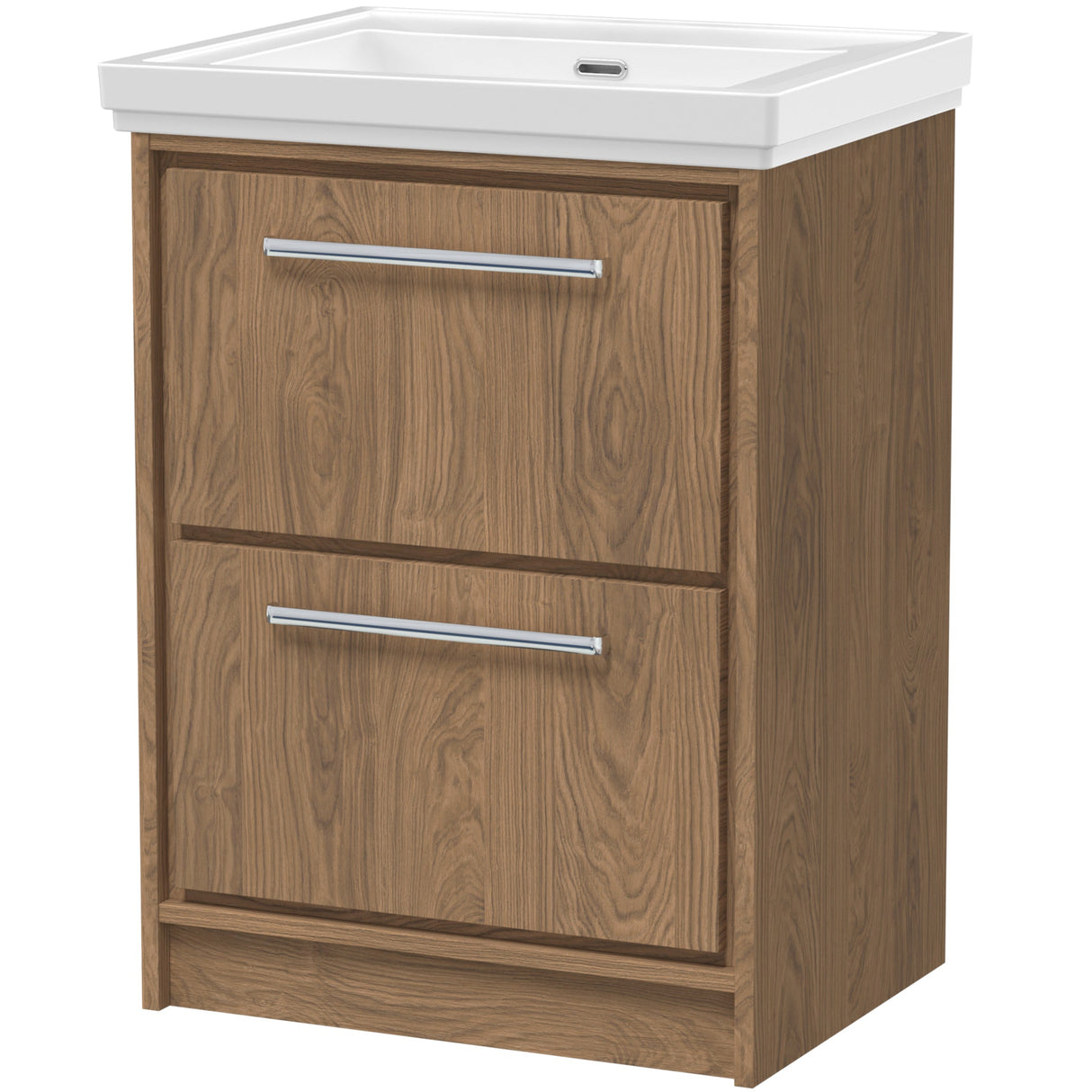 Hudson Reed Lille 600mm Freestanding 2 Drawer Vanity Unit & Basin Antique Oak LIL2733H
