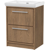 Hudson Reed Lille 600mm Freestanding 2 Drawer Vanity Unit & Basin Antique Oak LIL2733H