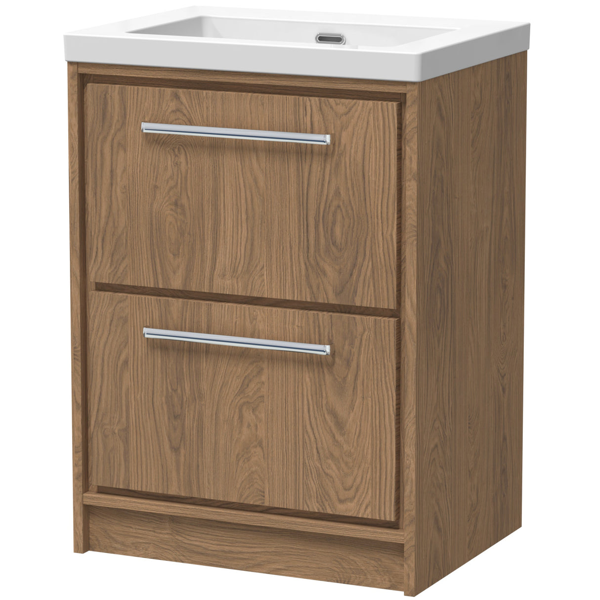 Hudson Reed Lille 600mm Freestanding 2 Drawer Vanity Unit & Basin Antique Oak LIL2733K