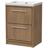 Hudson Reed Lille 600mm Freestanding 2 Drawer Vanity Unit & Basin Antique Oak LIL2733K