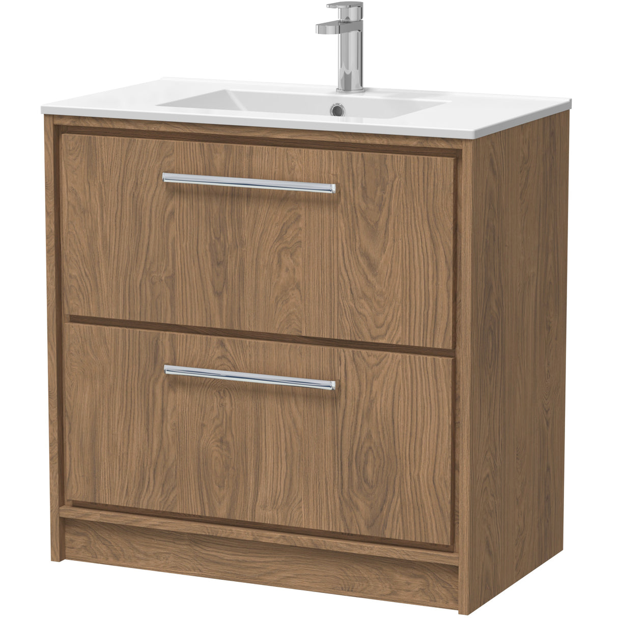 Hudson Reed Lille 800mm Freestanding 2 Drawer Vanity Unit & Basin Antique Oak LIL2735C