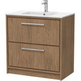 Hudson Reed Lille 800mm Freestanding 2 Drawer Vanity Unit & Basin Antique Oak LIL2735C