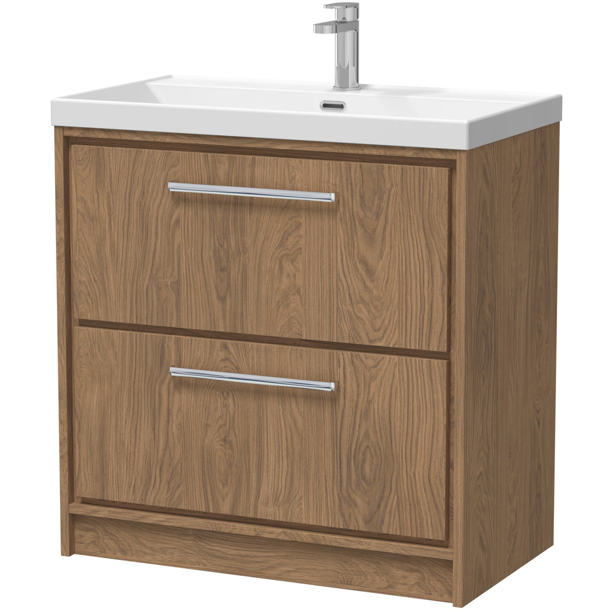 Hudson Reed Lille 800mm Freestanding 2 Drawer Vanity Unit & Basin Antique Oak LIL2735E